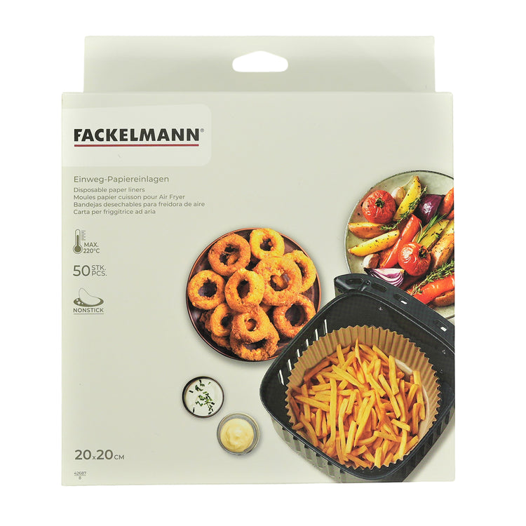 50 Moules en papier air fryer ronds 20 cm Fackelmann