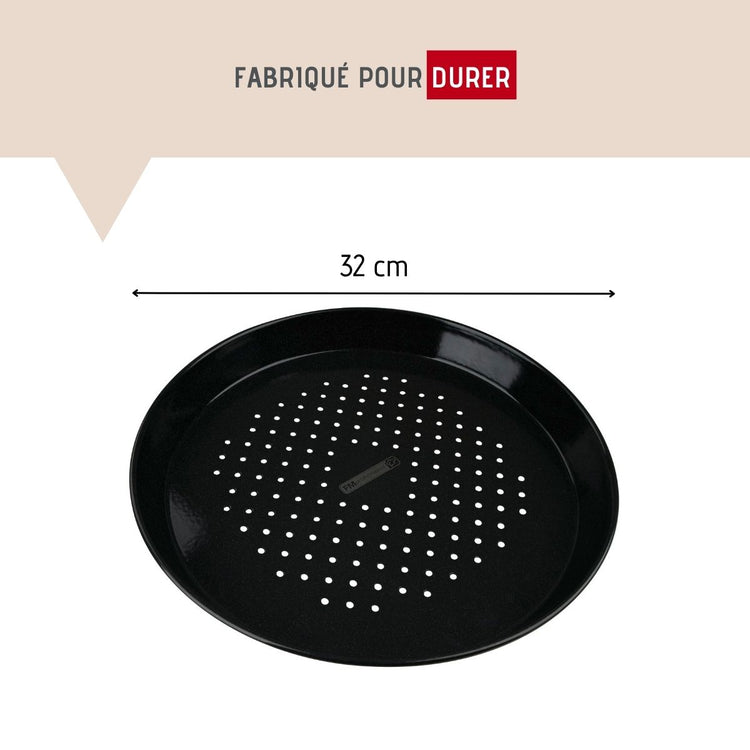 Plaque à pizza perforée ronde four et barbecue 32 cm FM Professional Barbecue