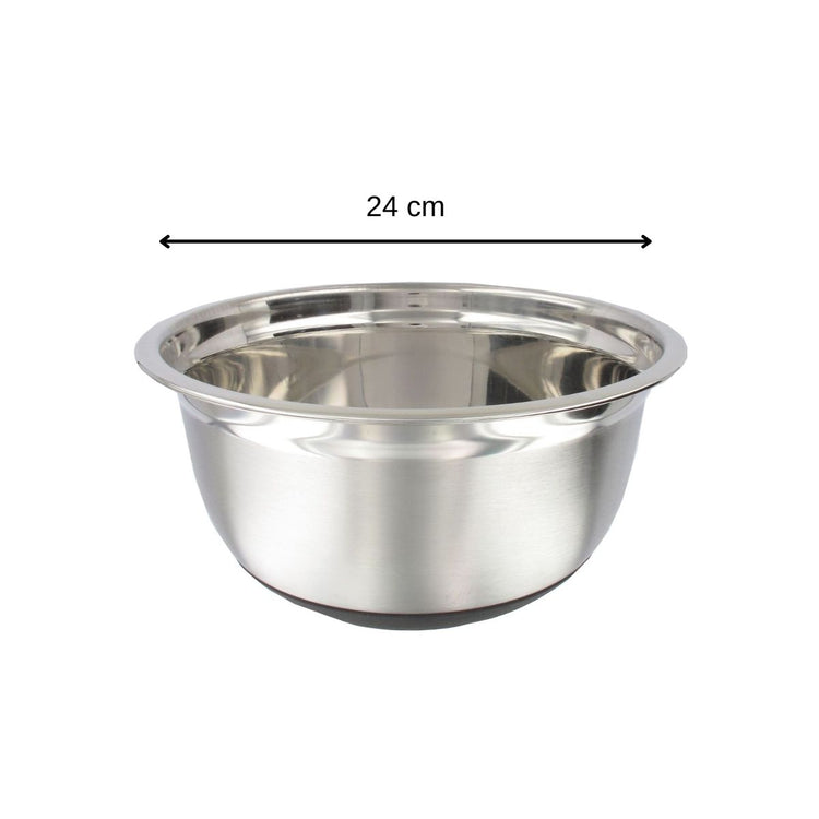 Ensemble de 2 Bols à mixer en inox 24 cm de diamètre Fackelmann Basic