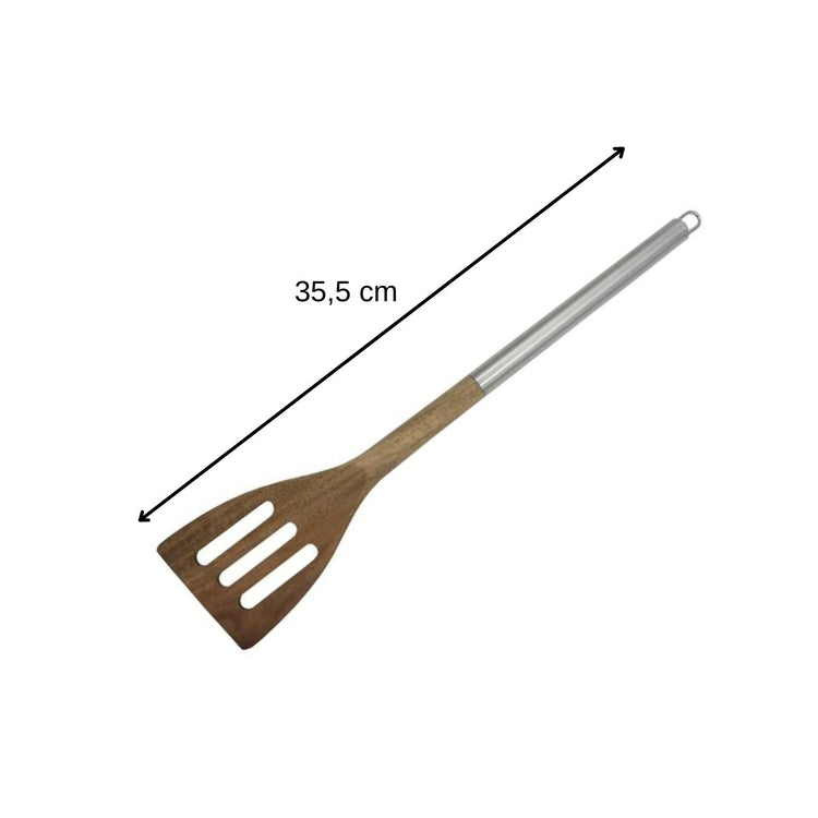 Ensemble de 2 Spatules de cuisine ajourée en bois d'acacia 35 cm Fackelmann Synthesis