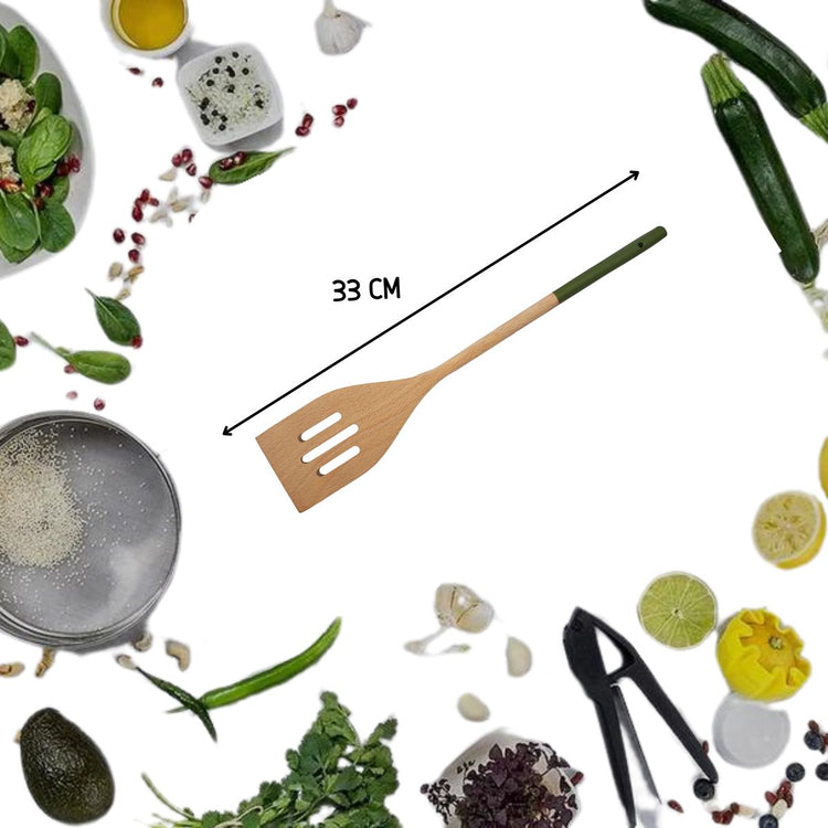 Ensemble de 2 Spatules de cuisine ajourée 33 cm Fackelmann Wood Edition