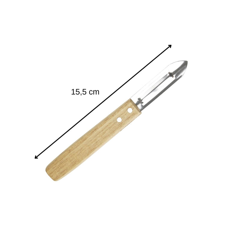 Set de 4 éplucheurs en inox et bois Nirosta Country