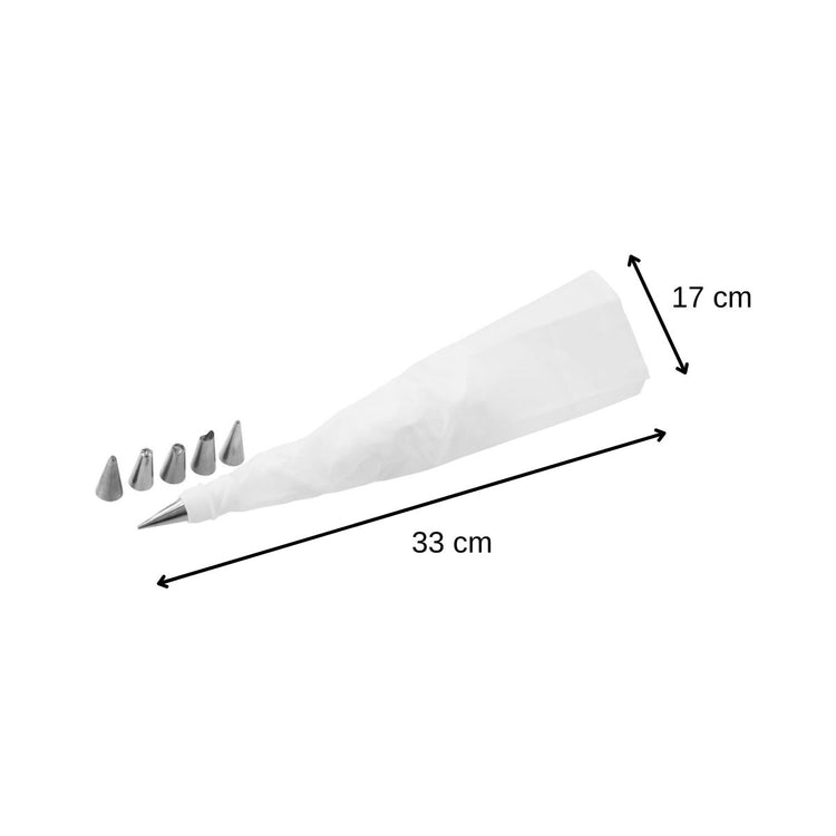 Ensemble de 2 Poches à douille et 6 embouts en inox 33 cm Zenker Smart Pastry