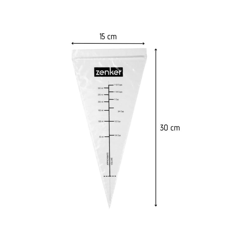 Ensemble de 20 poches à douille graduées avec zip 30 cm Zenker Smart Pastry