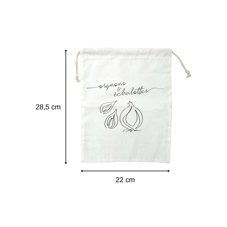 Ensemble de 2 Sacs de conservation pour oignons et échalotes en coton Fackelmann Eco Friendly