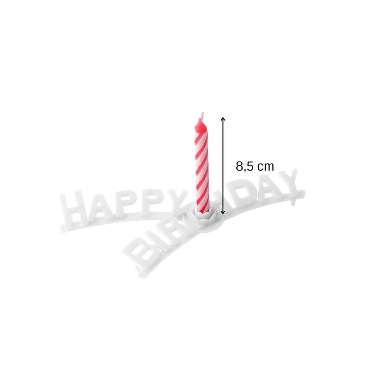 Ensemble de 2 supports "happy birthday" et 16 bougies d'anniversaire Fackelmann Rio Party