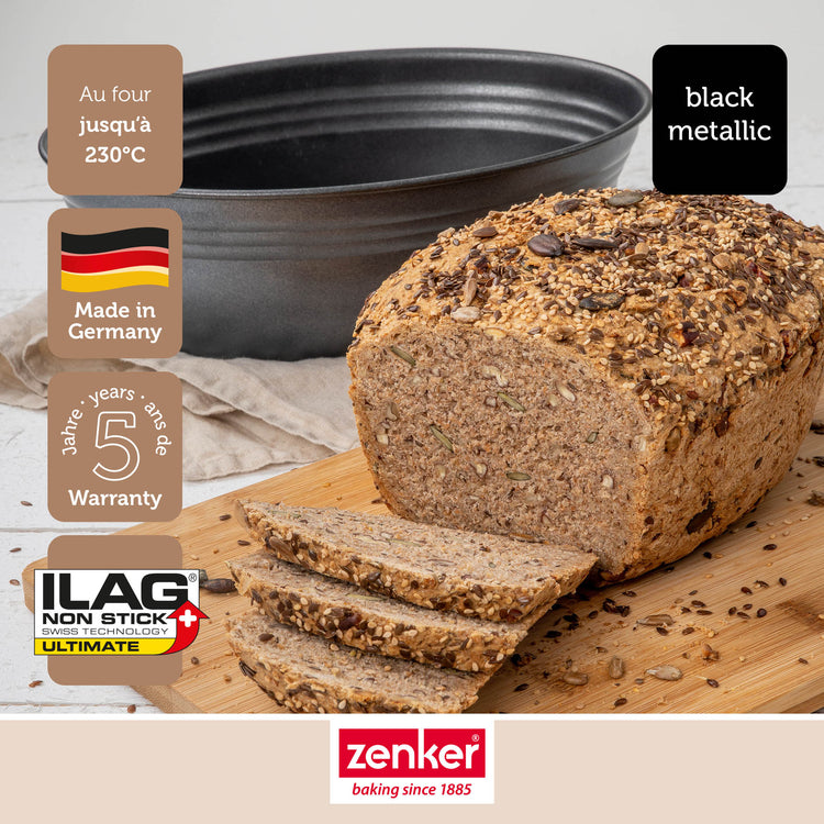 Ensemble de 2 Moules à pain ovale 26 x 16 cm Zenker Black Metallic