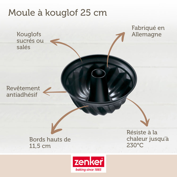 Lot de 2 moules à gâteaux 25/25/11,5 cm en acier Black mettallic Black mettallic Zenker Black mettallic