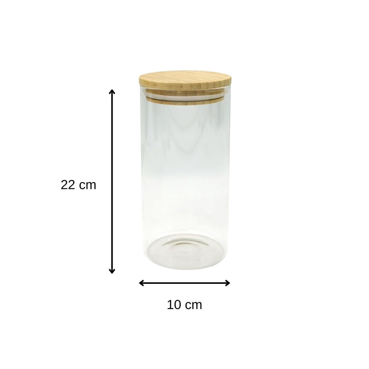 Ensemble de 2 Boîtes de conservation en verre 1,5L avec couvercle en Bambou Fackelmann Eco Friendly