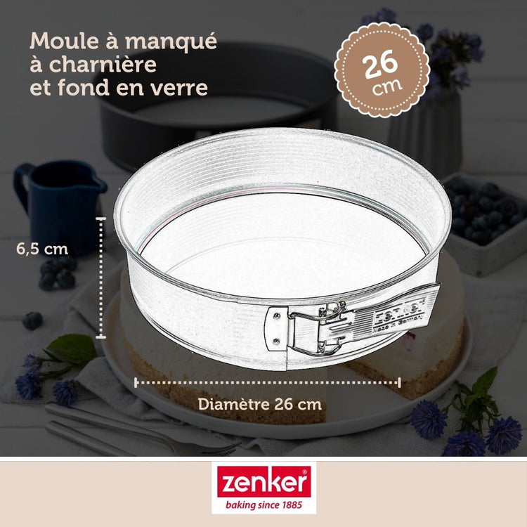 Ensemble de 2 Moules à manqué à charnière fond en verre 26 cm Zenker Energy