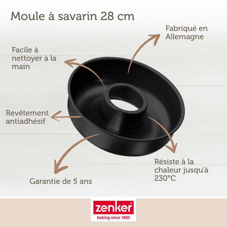 Ensemble de 2 Moules à savarin 28 cm Zenker Black Metallic