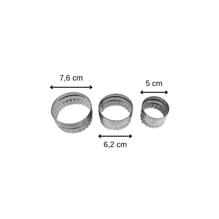 Lot de 3 emporte-pièces ronds et cannelés Zenker