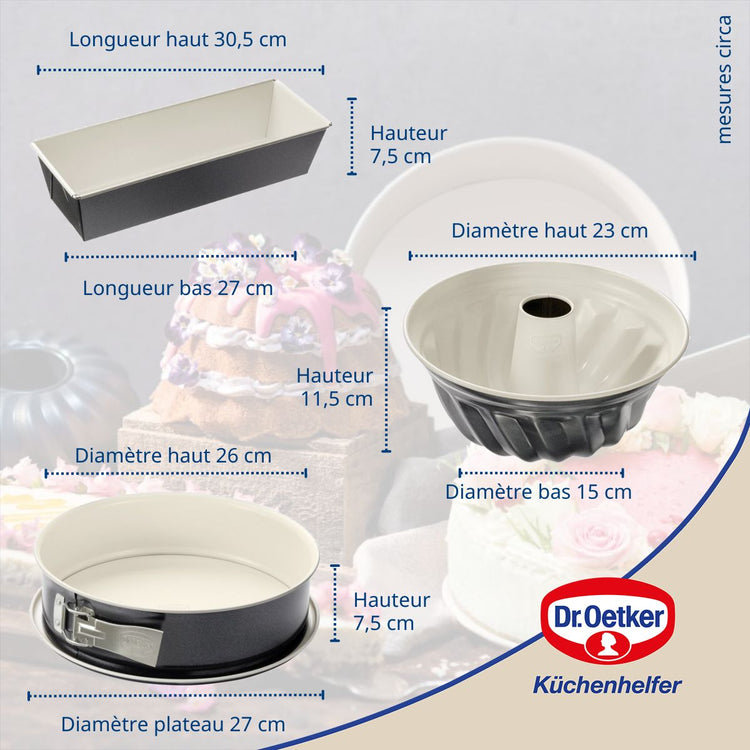 Set de 3 moules à pâtisserie Dr Oetker Back-Trend