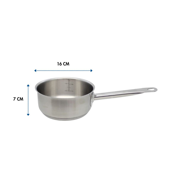 Casserole en inox 16 cm d'1 litre Elo Profi Cuisine