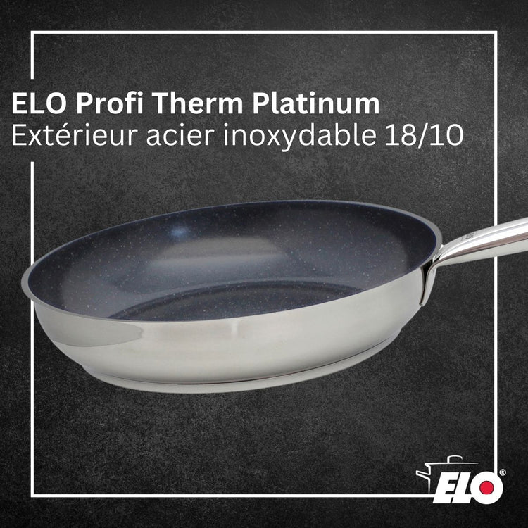 Poêle de cuisson avec revêtement céramique sans PFAS 28 cm Profi Therm Platinum Elo