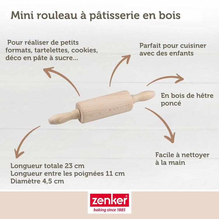 Tampon alphabet pour biscuit Zenker et mini rouleau à pâtisserie