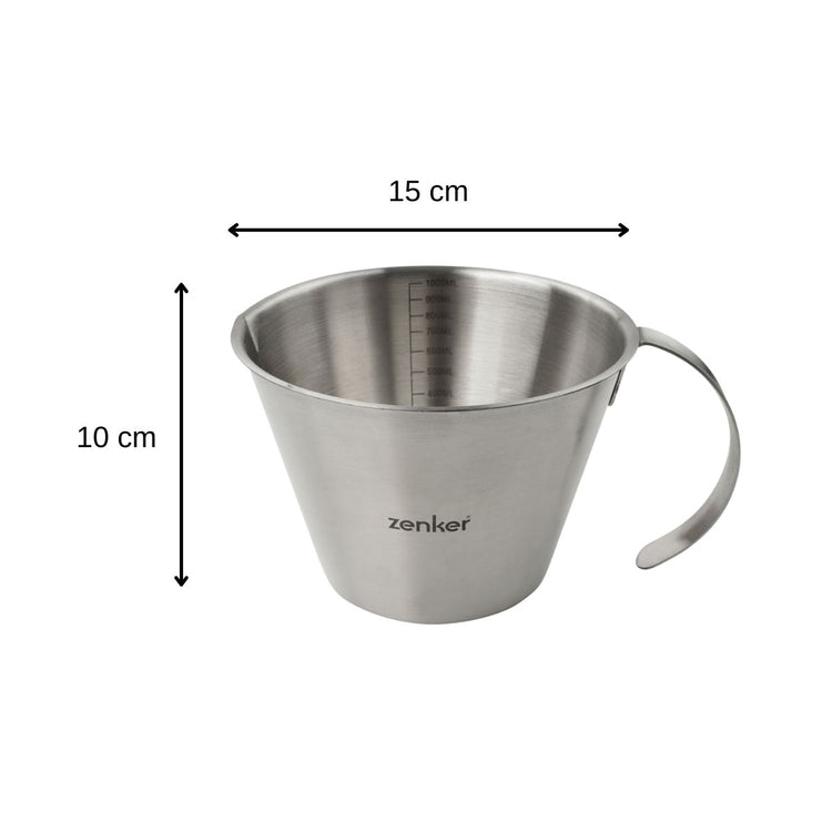 Set de 2 verres doseurs gradués en inox 250 ml et 1 litre Zenker