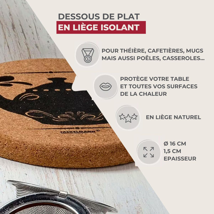 Dessous de plat pour théière en liège Fackelmann