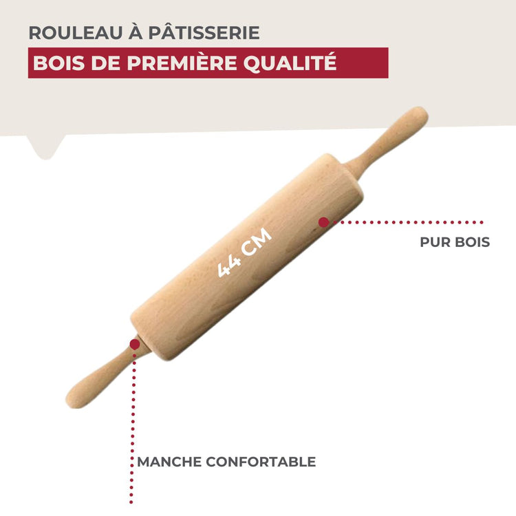 Rouleau à pâtisserie en bois Fackelmann Wood Edition
