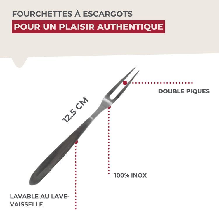 Lot de 6 fourchettes à escargots Fackelmann