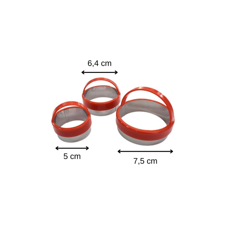 Lot de 3 emporte-pièces ronds avec poignée Zenker