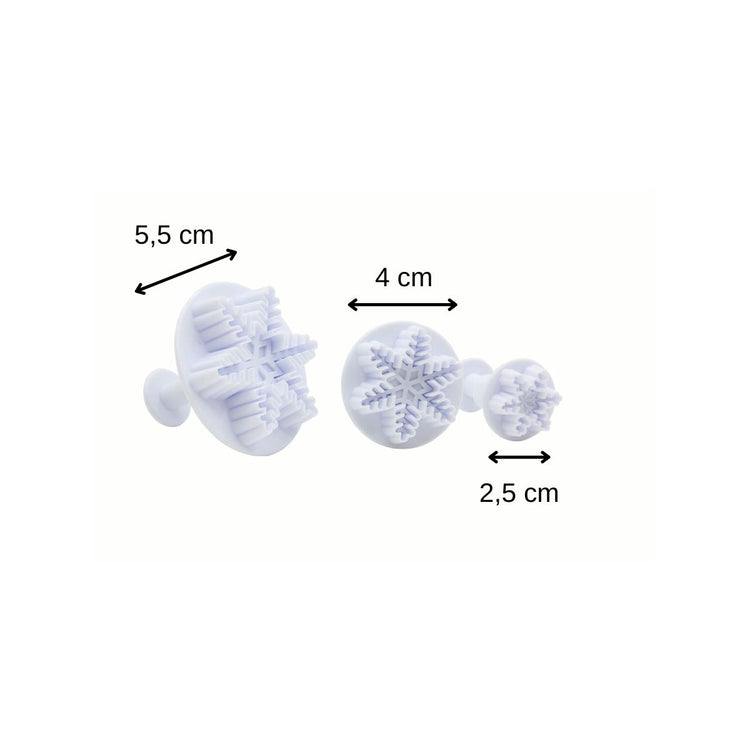 Lot de 3 emporte-pièces de Noël pour pâte à sucre motif flocon de neige Zenker