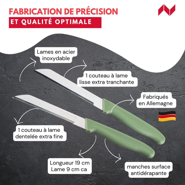 Set de 2 couteaux à légumes 19 cm Nirosta Elemental