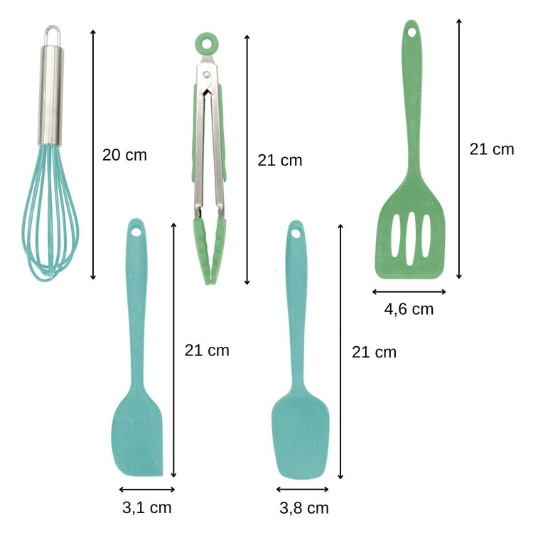 5 ustensiles de cuisine pour enfants en silicone Zenker Mini Monster