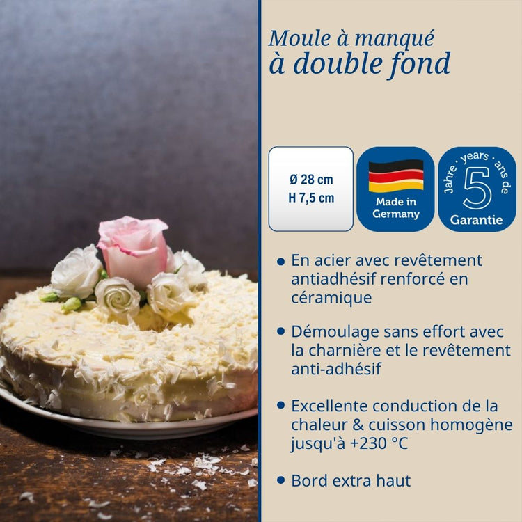 Moule à manqué et à savarin double fond 28 cm Dr.Oetker Back Trend