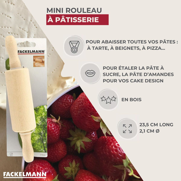 Petit rouleau à pâtisserie en bois Fackelmann Wood Edition