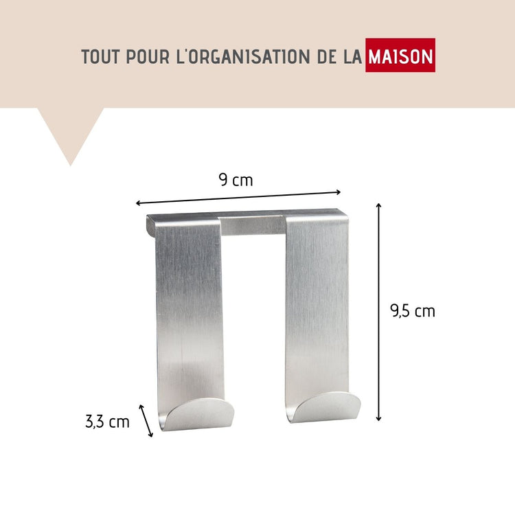 Crochet double pour porte Fackelmann Tecno