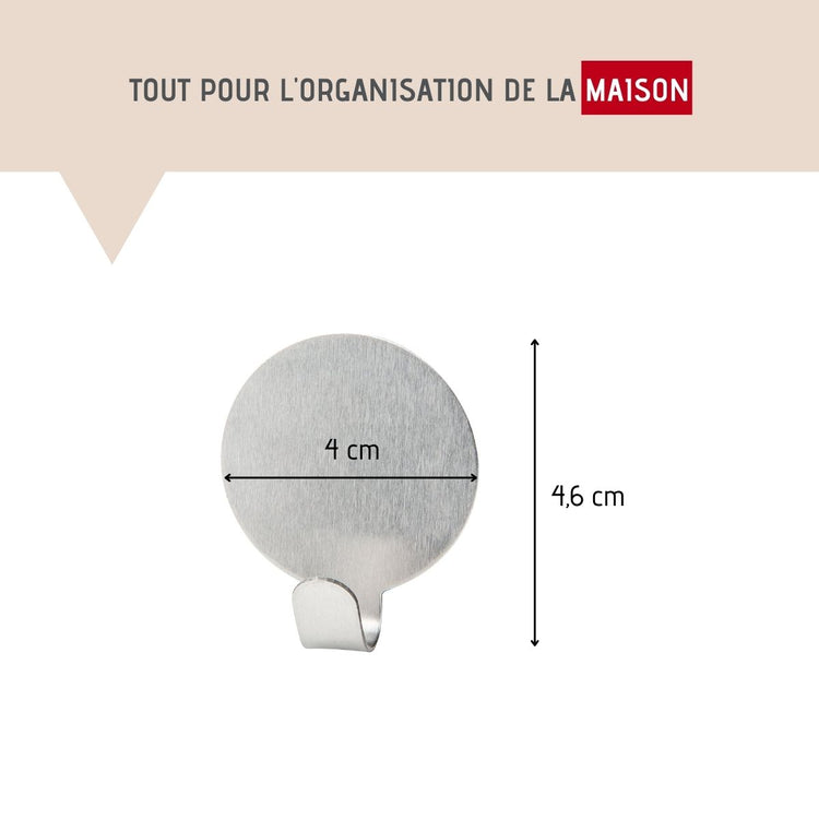 Lot de 2 crochet adhésifs ronds Fackelmann Tecno