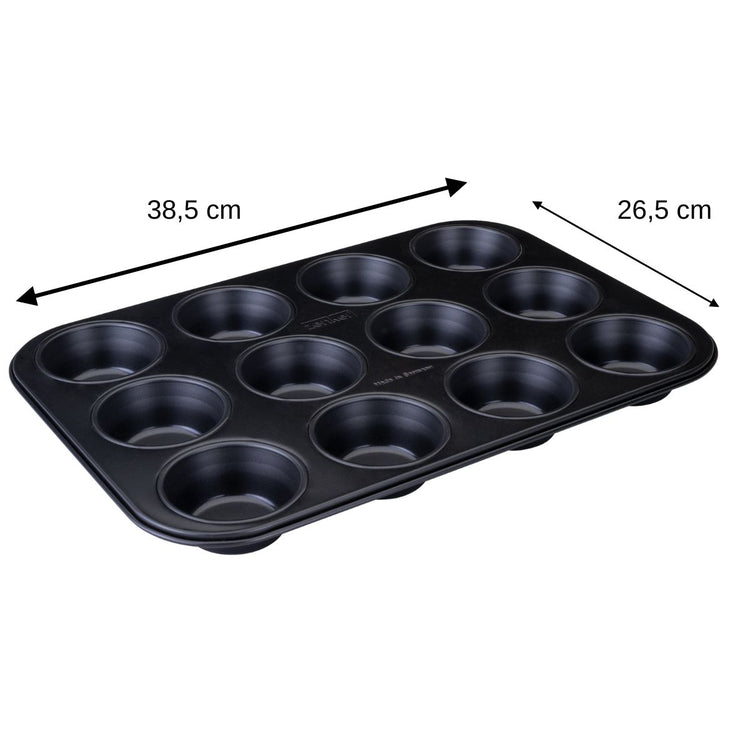 Moule à muffins 12 empreintes 38 x 26 cm Zenker Perfect Black