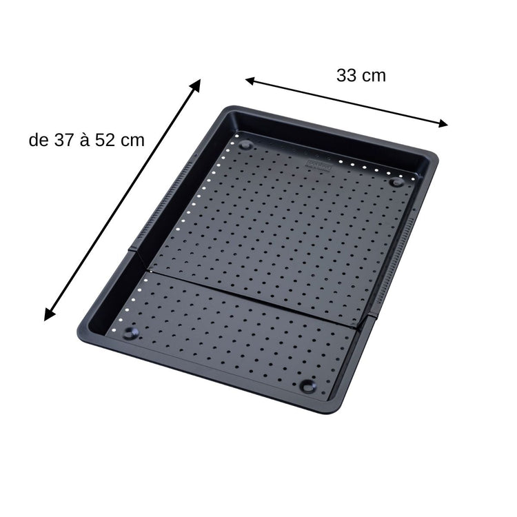 Plaque de cuisson four extensible et perforée de 37 à 52 cm Zenker Perfect Black +