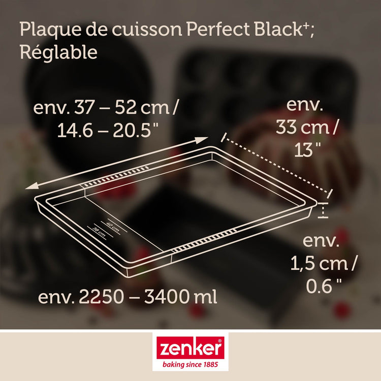 Plaque de cuisson extensible de 35-52 x 32 cm Zenker Perfect Black +