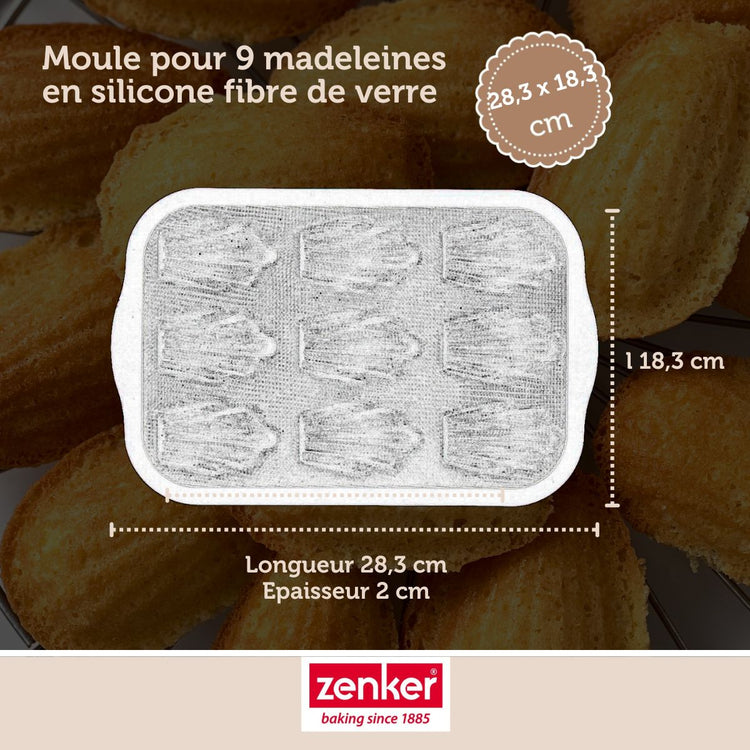 Moule 9 madeleines Zenker Silicone fibre de verre