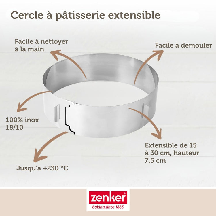 Cercle de pâtisserie réglable Zenker