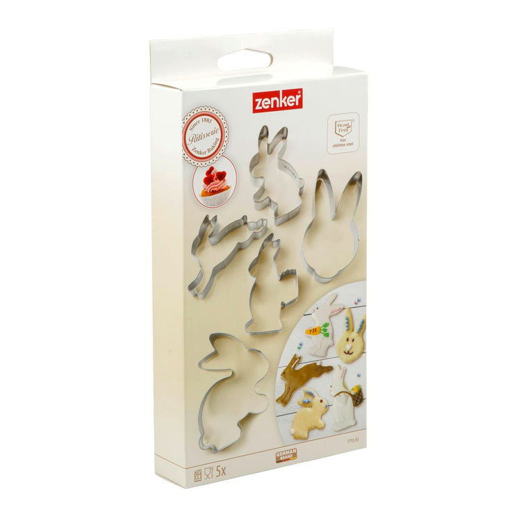 Set de 5 emporte-pièces "lapin de pâques" Zenker