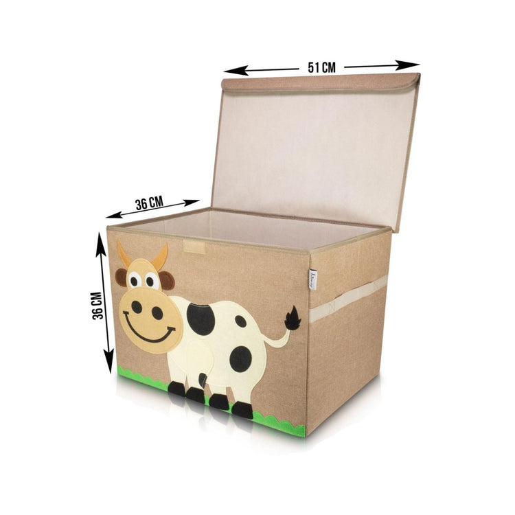 Boîte de rangement "vache" avec grand couvercle, 51 x 36 x 36 cm Lifeney