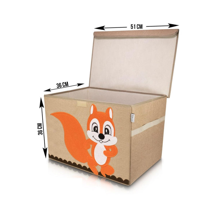 Boîte de rangement "écureuil" avec grand couvercle, 51 x 36 x 36 cm Lifeney