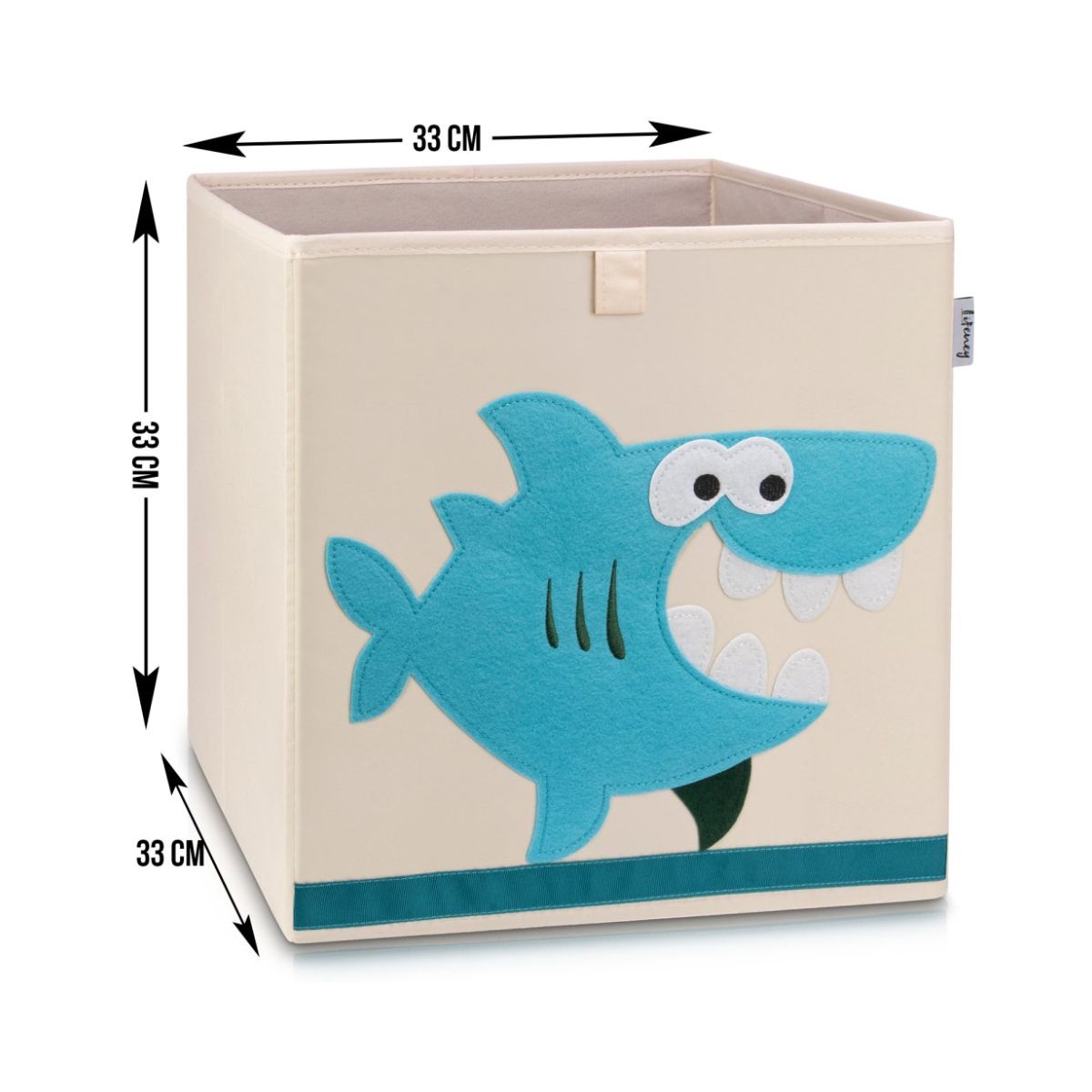 Boîte de rangement "requin" sur fond clair , compatible avec l'étagère IKEA KALLAX Lifeney