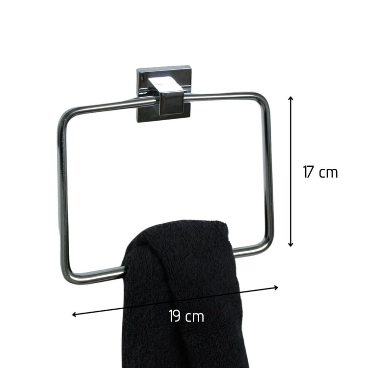 Anneau porte serviette mural gris Fackelmann Mare