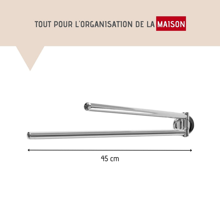 Porte serviette double gris chrome Fackelmann Vision