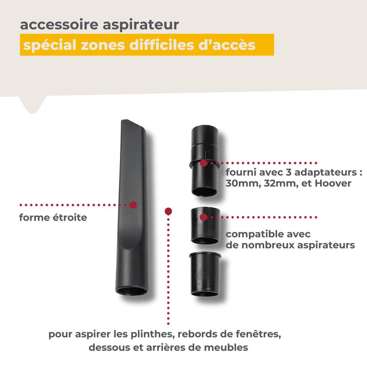 Suceur aspirateur plat pour plinthes compatible avec de nombreux aspirateurs TopFilter