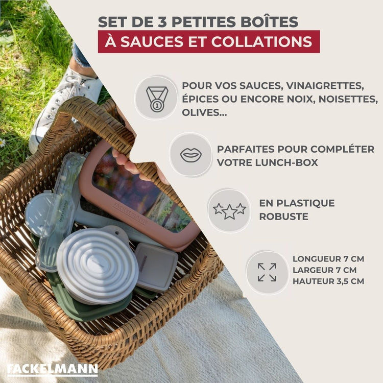 Lot de 4 lunch box 1 L avec 4 ustensiles de cuisine Fackelmann Storage