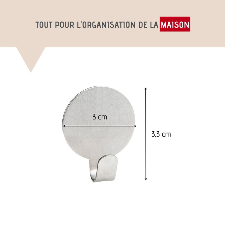 Ensemble de 6 crochets adhésifs ronds Fackelmann Tecno