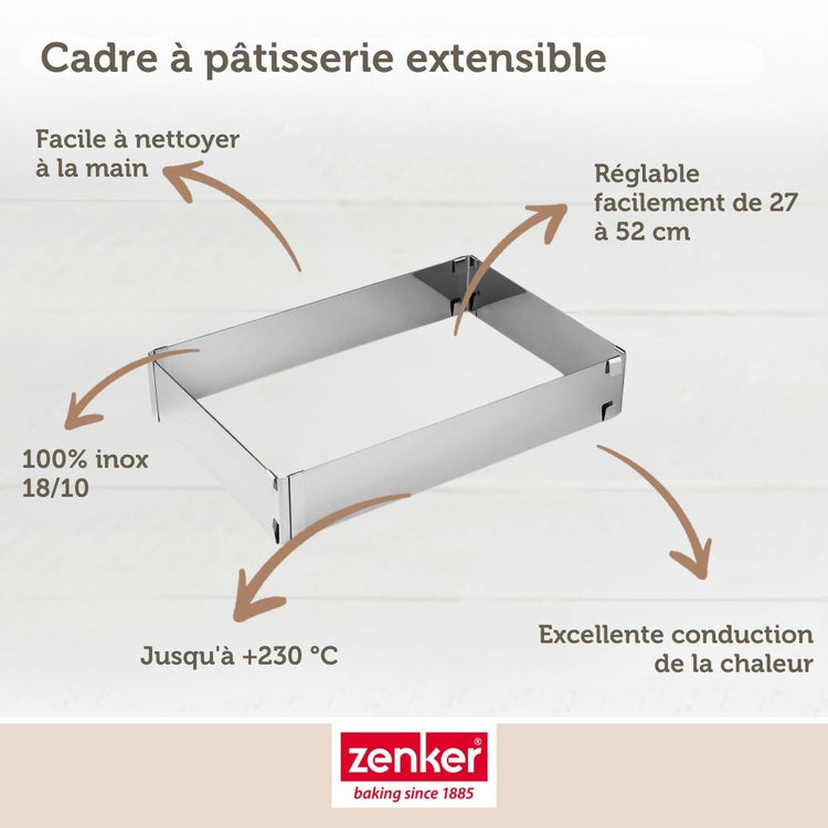 Ensemble de 2 Cadres à gâteau réglable 27 à 52 cm Zenker Smart Pastry