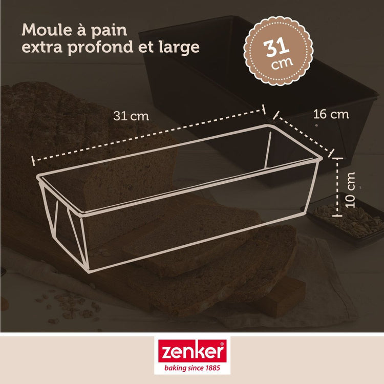 Ensemble comprenant 1 moule à cake Zenker, 2 bols à mixer en inox Fackelmann