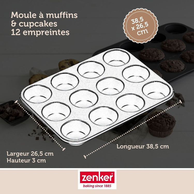 Set de 4 ustensiles de pâtisserie moule à gâteaux bol spatule Black mettallic Black mettallic Zenker Black mettallic