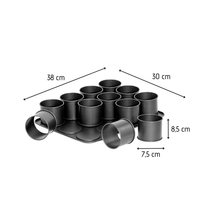 Set de 4 ustensiles de pâtisserie moule à gâteaux 2 bols et spatule Black mettallic Black mettallic Zenker Black mettallic